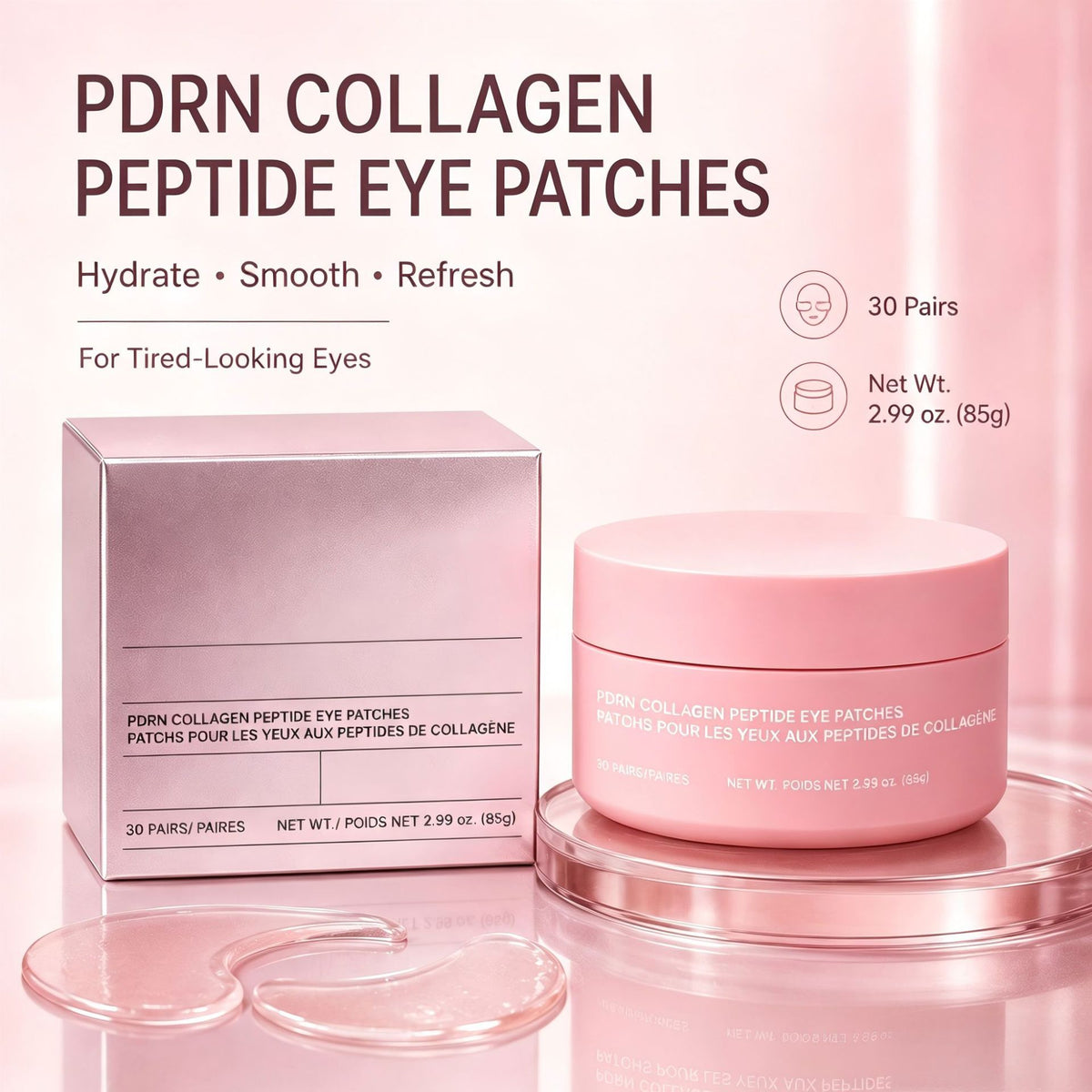 Collagen Peptide Eye Patches for Firming and Hydration