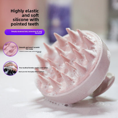Wheat Straw Silicone Shampoo Brush Scalp Massager
