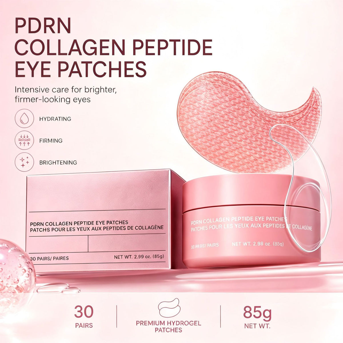 Collagen Peptide Eye Patches for Firming and Hydration