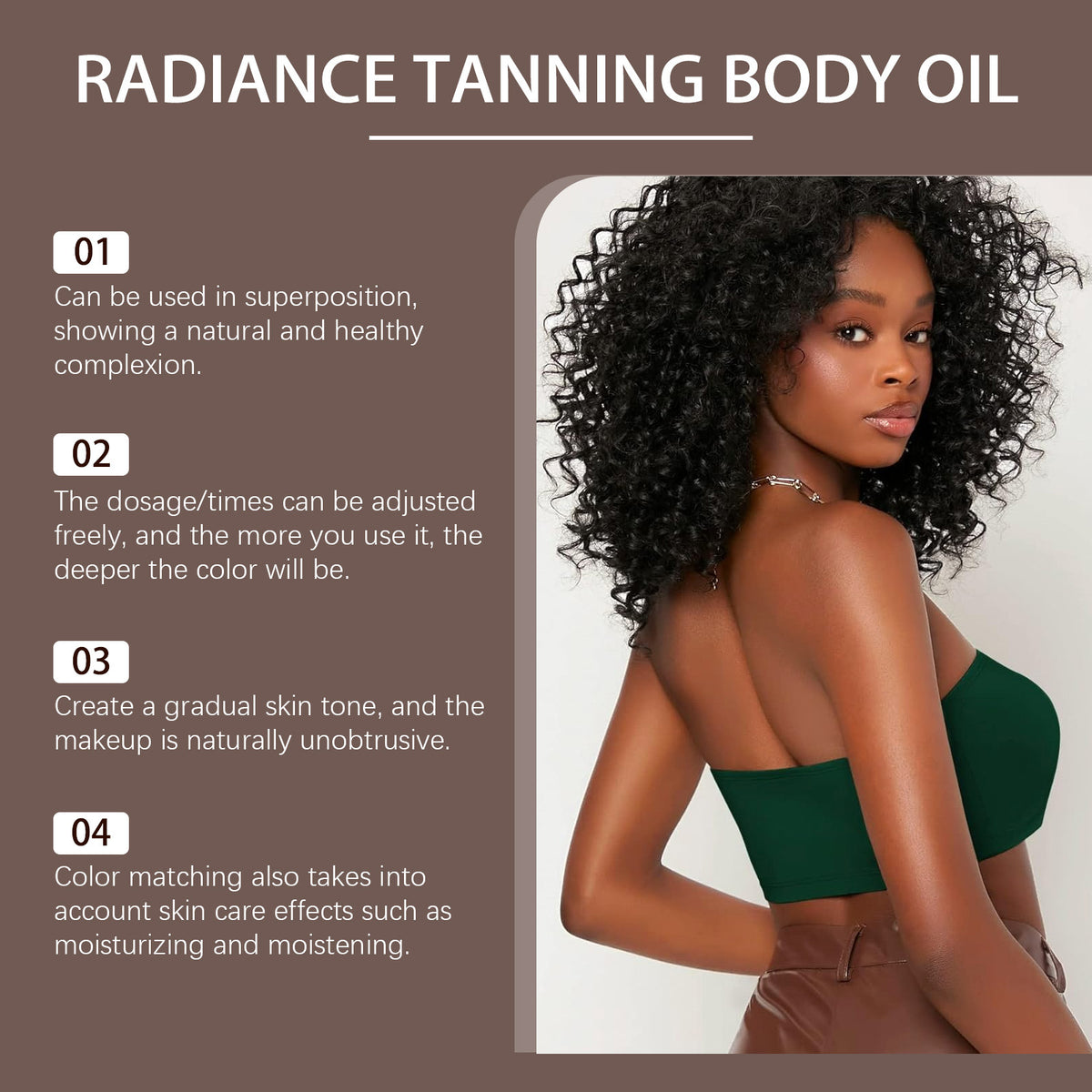 Darkening Body Oil for Skin Hydration and Glow