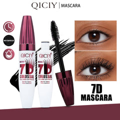 QICIY mascara with product packaging and close-up of eyes wearing the mascara.