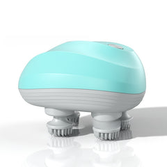 Turquoise and gray electronic device on a white background