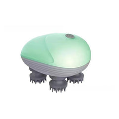Green and gray handheld massager on a white background