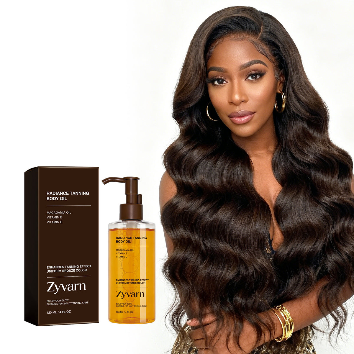 Darkening Body Oil for Skin Hydration and Glow